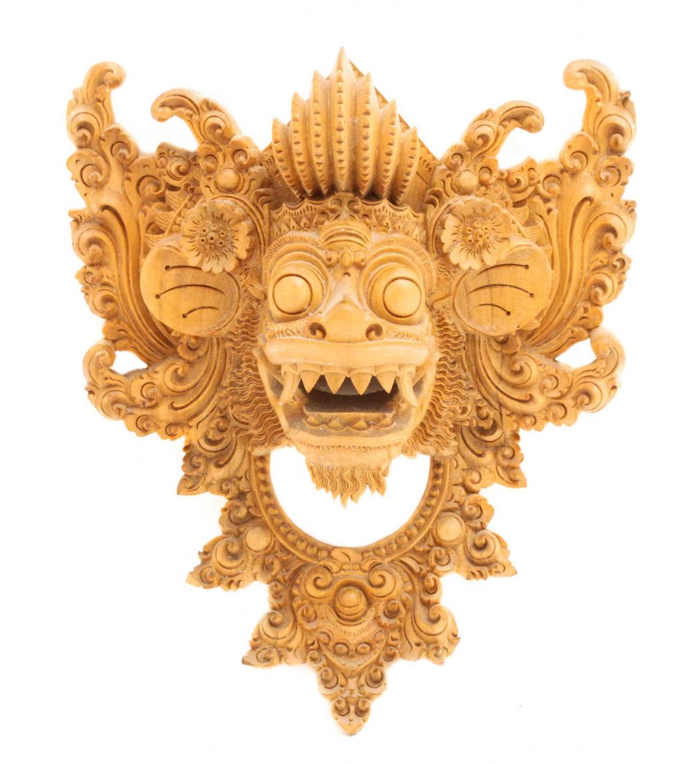 Two Balinese Style Carved Teak Figures, Length of: Two Balinese Style Carved Teak Figures, each depicting dragons. Length of longest: 15 1/4 inches. Property from the Estate of Judith Wright, Sheboygan, Wisconsin