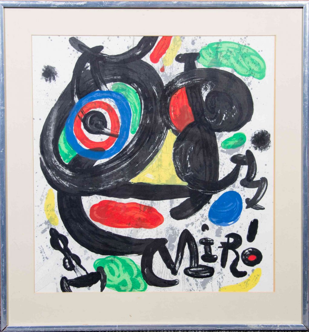 Joan Miro, (Spanish, 1893-1983), Affiche pour: Joan Miro (Spanish, 1893-1983) Affiche pour L'exposition Miro sculptures, Walker Art Center color lithograph 22 1/4 x 21 inches.