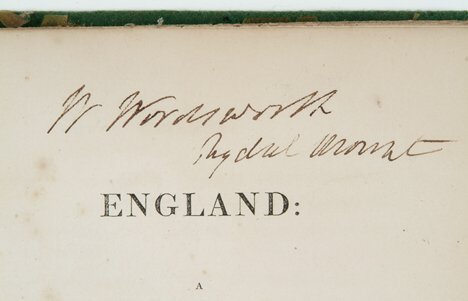 1 vol. (Wordsworth, William.) Ord, John Walker. E: 1 vol. (Wordsworth, William.) Ord, John Walker. England: A Historical Poem. London, 1834. Volume 1 only. 8vo, orig. cloth; worn, front hinge broken, later green felt cover attached. Signed at head of