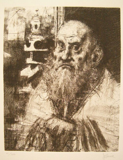 JACK LEVINE (American b. 1915) Lion of Prague: JACK LEVINE (American b. 1915) Lion of Prague 1982, pencil signed and numbered 41/100 in the margin. Etching and aquatint. 11 x 8-15/16 in. [Prescott 66]. Unframed