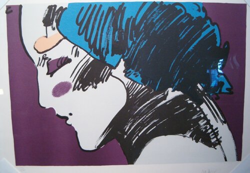 PETER MAX (American b.1937) Woman's Face, Purple