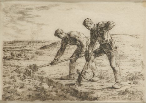 JEAN FRANCOIS MILLET (French 1814-1875) Les Beche