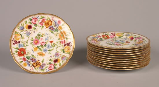 Twelve Hammersley & Co. Porcelain Plates,
