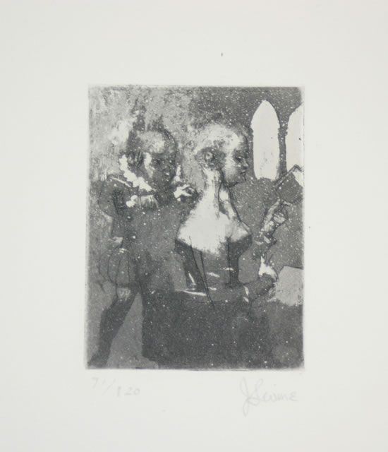Jack Levine (American,1915-1980): Volpone IVetching, aquatintplate signed "J. Levine"(lower right) edition 71/120Associated American Artists3 7/8 x 2 7/8 inches.