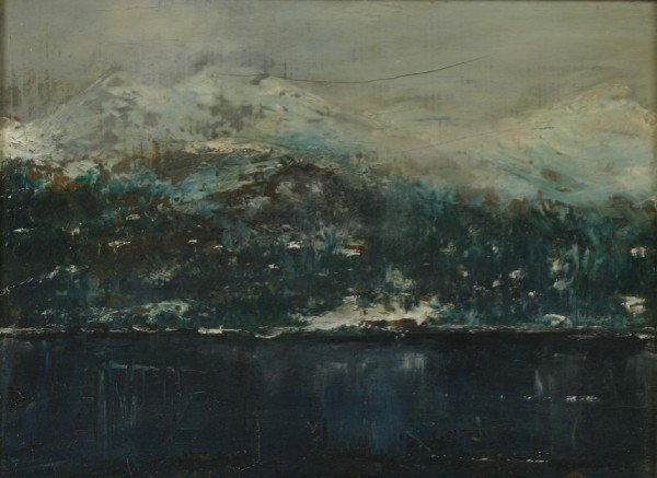 László von Mednyánszky, (Hungarian, 1852-1919), Mo: László von Mednyánszky (Hungarian, 1852-1919) Mountain Landscape oil on board signed "Mednyánszky" (lower right) 12 x 8 3/4 inches.