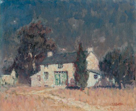 GEORGE WILLIAM SOTTER (AMERICAN 1879-1953) LITTLE: GEORGE WILLIAM SOTTER (AMERICAN 1879-1953) LITTLE HOUSE - BUCKINGHAM VALLEY" Signed "GW Sotter" bottom right, inscribed verso, oil on board 10 x 12 in. (25.4 x 30.5 cm) PROVENANCE: Ex Collection of Dr