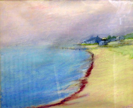 WOLF KAHN, (AMERICAN B 1927), COASTAL VIEW: WOLF KAHN (AMERICAN B 1927) COASTAL VIEW signed, pastel 13 1/2 x 16 1/4 in.
