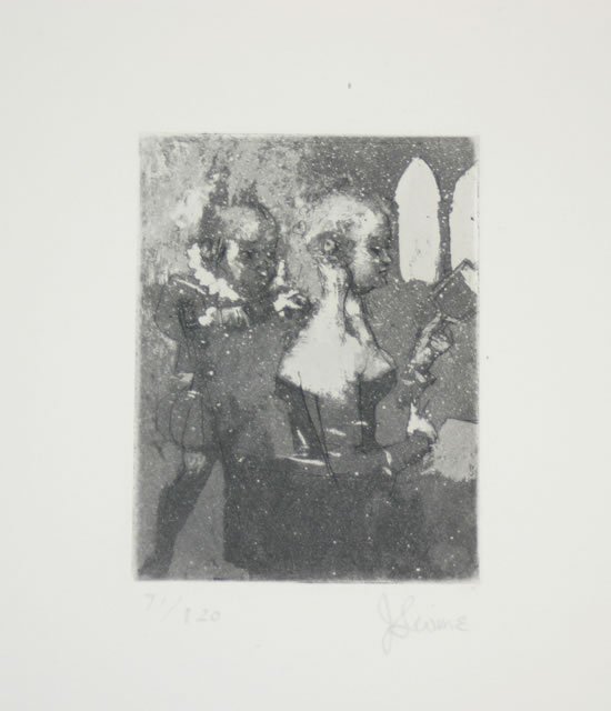 Jack Levine (American,1915-1980): Jack Levine (American,1915-1980) Volpone IVetching, aquatintplate signed "J. Levine"(lower right) edition 71/120Associated American Artists3 7/8 x 2 7/8 inches.