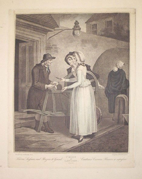 FRANCIS WHEATLEY (english, 1747-1801) THE CRIES OF: FRANCIS WHEATLEY (english, 1747-1801) THE CRIES OF LONDON 1793-1797, or later Plate 1 through 13. Hand-Colored Stipple Engravings. 16 x 12 in. All framed."
