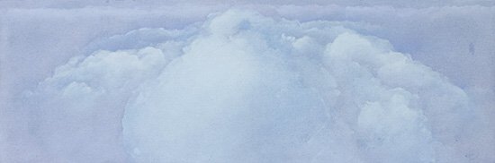 Karen Gunderson: Grown Nimbus painting, acrylic on canvas 12 x 36 inches.