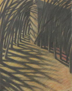 Robert McCauley (2 of 2): The Clearing drawing, oil pastel with pencil 24 x 19 inches.