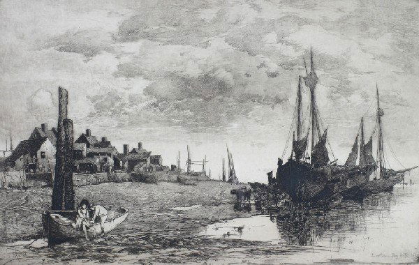Stephen Windsor Parrish, (American, 1846-1938), Lo: Stephen Windsor Parrish (American, 1846-1938) Low Tide at the Bay of Fundy etching signed "S. Parrish" on plate (lower left), signed "Stephen Parrish" (lower right) 11 3/4 x 18 3/4 inches. Property fr