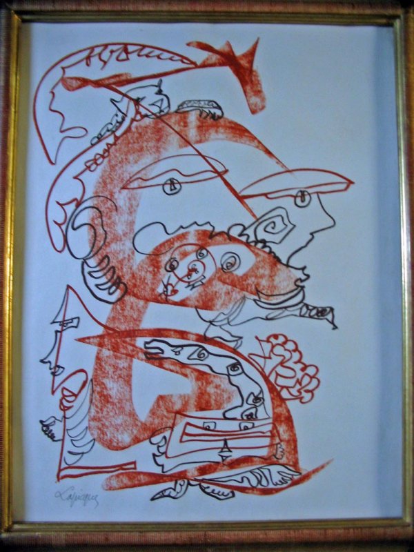 CHARLES LAPICQUE (French 1898-1988) , MME. DELFIN: CHARLES LAPICQUE (French 1898-1988) MME. DELFINO Color lithograph. Framed. 21 1/4 x 16 1/2 in.