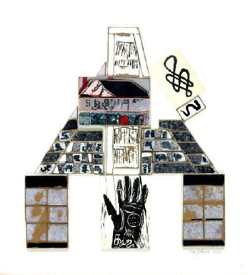 Ray Johnson, (American, 1927-1995), Glove: Ray Johnson (American, 1927-1995) Glove mixed media collage signed "Ray Johnson, 1967" (lower right) 16 x 14 inches.