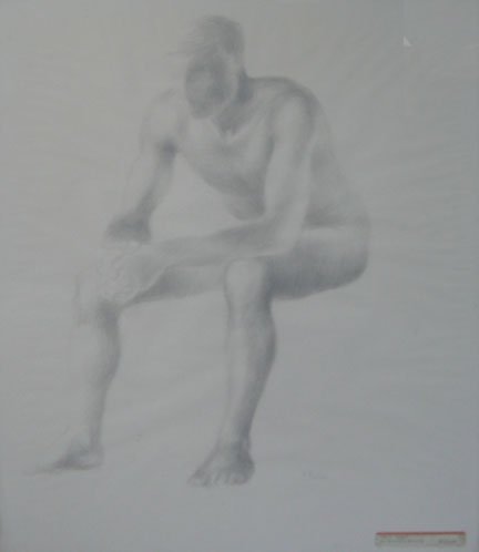 BERNARD PERLIN, (AMERICAN B. 1918), 'SEATED FIGUR: BERNARD PERLIN (AMERICAN B. 1918) 'SEATED FIGURE - MALE' Signed B. Perlin" bottom right, pencil on paper 24 x 19 in. (60.9 x 48.3cm) PROVENANCE: Catherine Viv