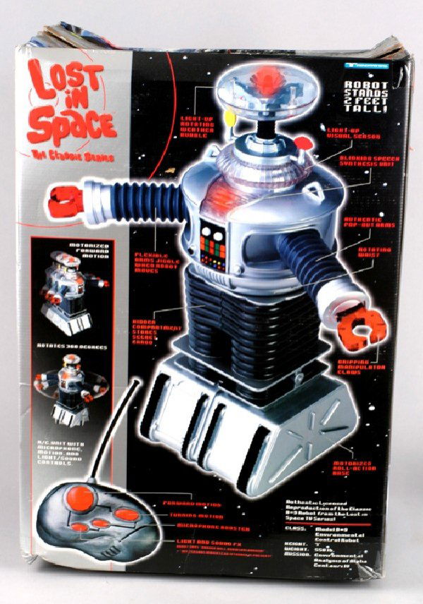 Mancow: A Lost in Space" Radio Control B-9 Robot,": A "Lost in Space" Radio Control B-9 Robot, in original box. Property Belonging to Erich "Mancow" Muller.