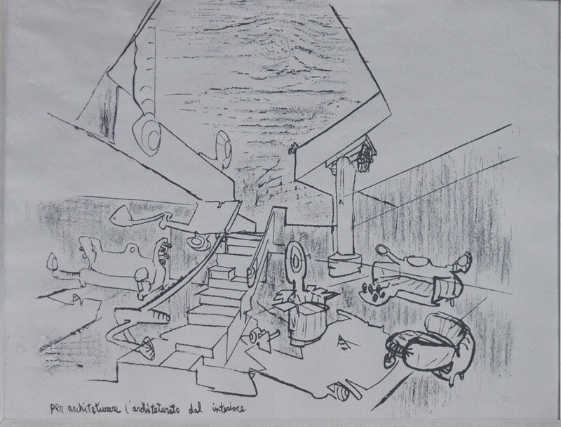 Per architeturare l'architeturato dal interiore: MATTA SEBASTIAN Per architeturare l'architeturato dal interiore, s.d. incisione su alluminio cm. 50x70 es. 24/50 firma in basso a destra tiratura e titolo in basso a sinistra