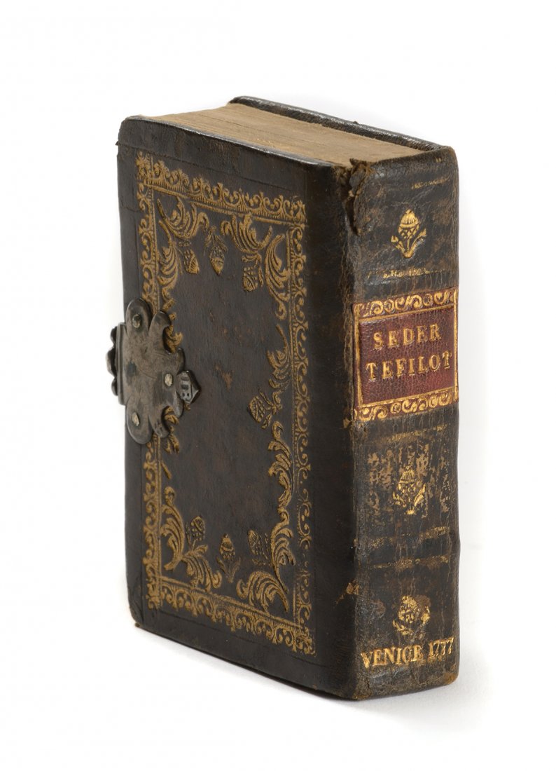 Order of Prayers - Venice, 1777 - Miniature Prayer: Order of prayers, according to custom of Holy Ashkenazi Congregation. Venice, 1777. Printed by Bragadin. Includes prayers for all year round, songs traditionally sung on Motzaei Shabbat, and Pirkei Av