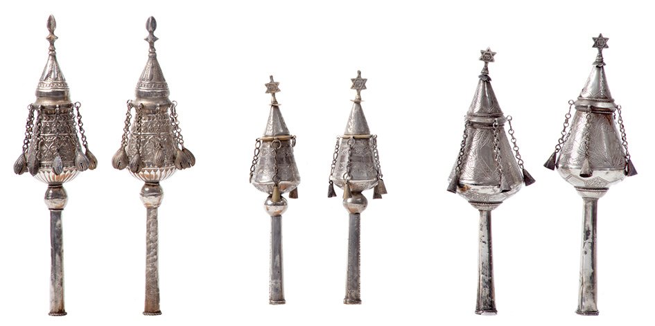 Three Pairs of Silver Torah Finials - Persia-Eretz (1 of 1)