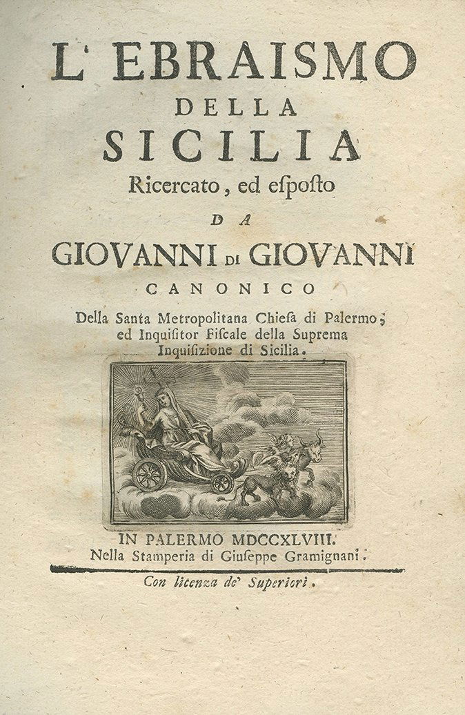 "Sicilian Jewry" - Palermo, 1748 (1 of 1)