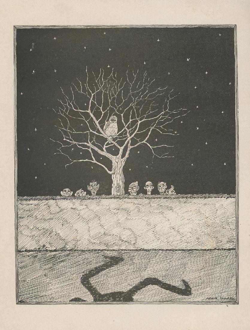 Spuk - Illustrations by Arthur Paunzen - Leipzig /: Spuk, Drei Phantastische Geschichten, Herbert Barber. Leipzig/Vienna/Zurich: Verlag der weiner graphischen Werstatte, [1920]. Book with four illustrations by Arthur Paunzen. Numbered copy, 2/300, sign