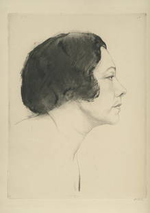 Emil Orlik (1870-1932): Portraits of Actor Tilla Durieux / two engravings / average size 17X22 cm / signed in pencil