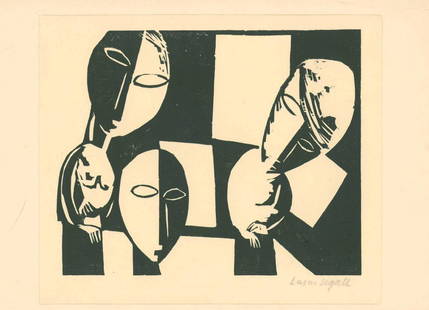 Lasar Segall (1891-1957): Irrende Frauen II / woodcut / 35X46 cm / signed in pencil