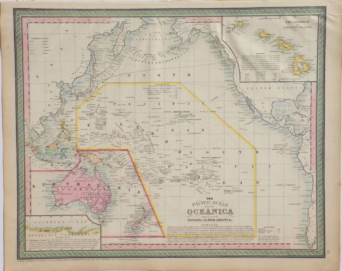 Hawaiian & Pacific Polynesian Islands, Australia, 1850 (1 of 7)
