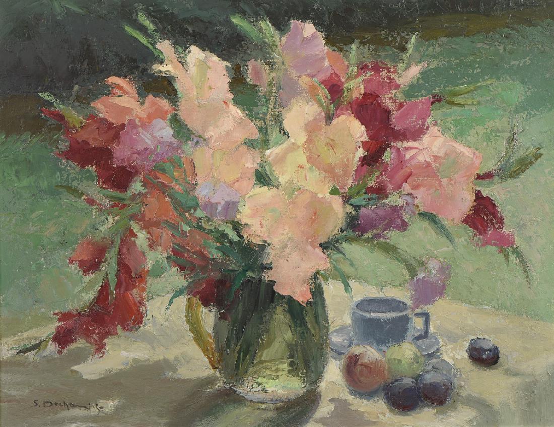 Suzanne DESCHAMPS (1887-1950)  Vase de fleurs  Huile (1 of 1)