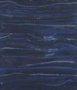 Georges NOËL (1924 - 2010) Colère Océane, 2001 : Georges NOËL (1924 - 2010) Colère Océane, 2001 Huile et sable sur toile signée en haut au centre, contresignée, datée et titrée au dos 140 x 120 cm Provenance : Collection particuliè