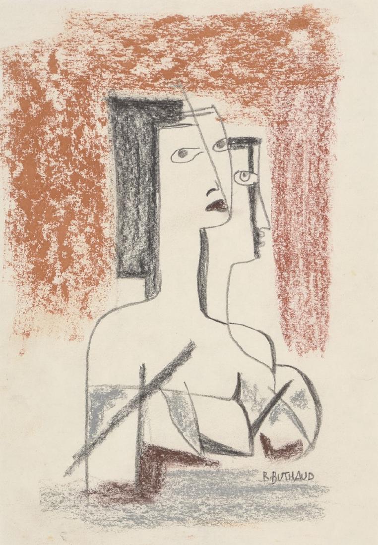René BUTHAUD (1886-1986) Portrait d'homme et de femme : René BUTHAUD (1886-1986) Portrait d'homme et de femme Dessin au pastel sur papier , signé en bas à droite 29 x 20 cm