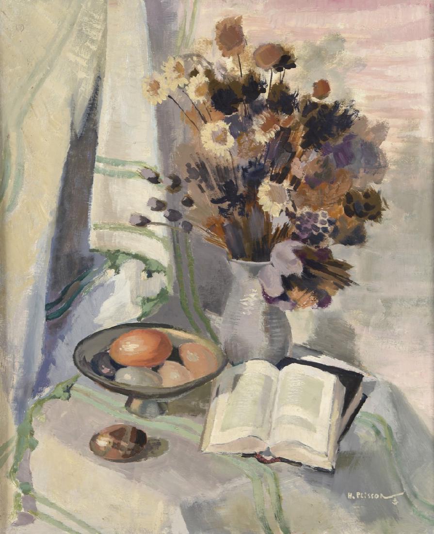 Henri PLISSON (1908-2002) Bouquet sec Huile sur: Henri PLISSON (1908-2002) Bouquet sec Huile sur toile, signée en bas à droite Titrée au dos 73 x 60 cm
