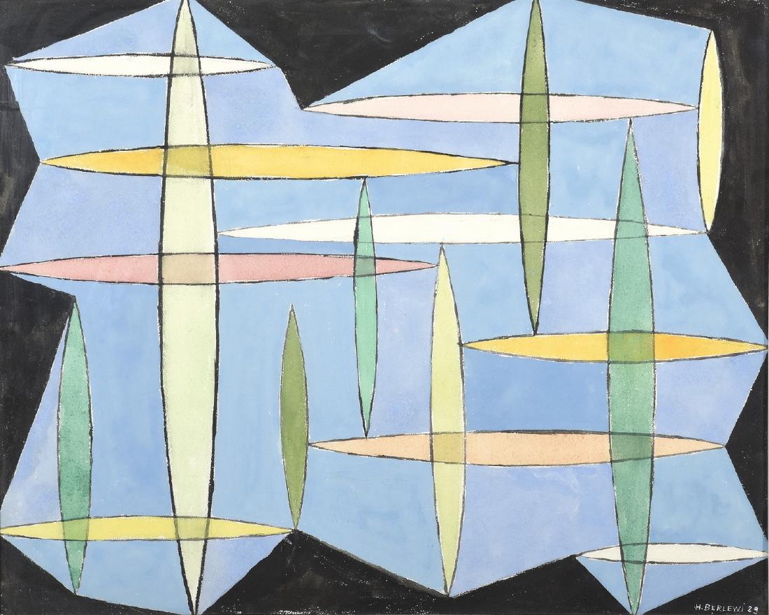 Henryk BERLEWI (1894-1967)   Cyprès et nuages, étude (1 of 2)