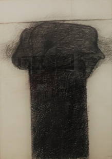 Luc CLAUS (1930-2006) , école belge: Luc CLAUS (1930-2006) , école belgeSans titre, 1971Fusain sur papier, signé et daté en bas à droite148 x 108 cmProvenance :collection particulière, Bruxelles