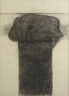 Luc CLAUS (1930-2006) , école belge Sans: Luc CLAUS (1930-2006) , école belge Sans titre,1979 Fusain sur papier, signé et daté en bas à droite 150 x 120 cm Provenance :collection particulière, Bruxelles