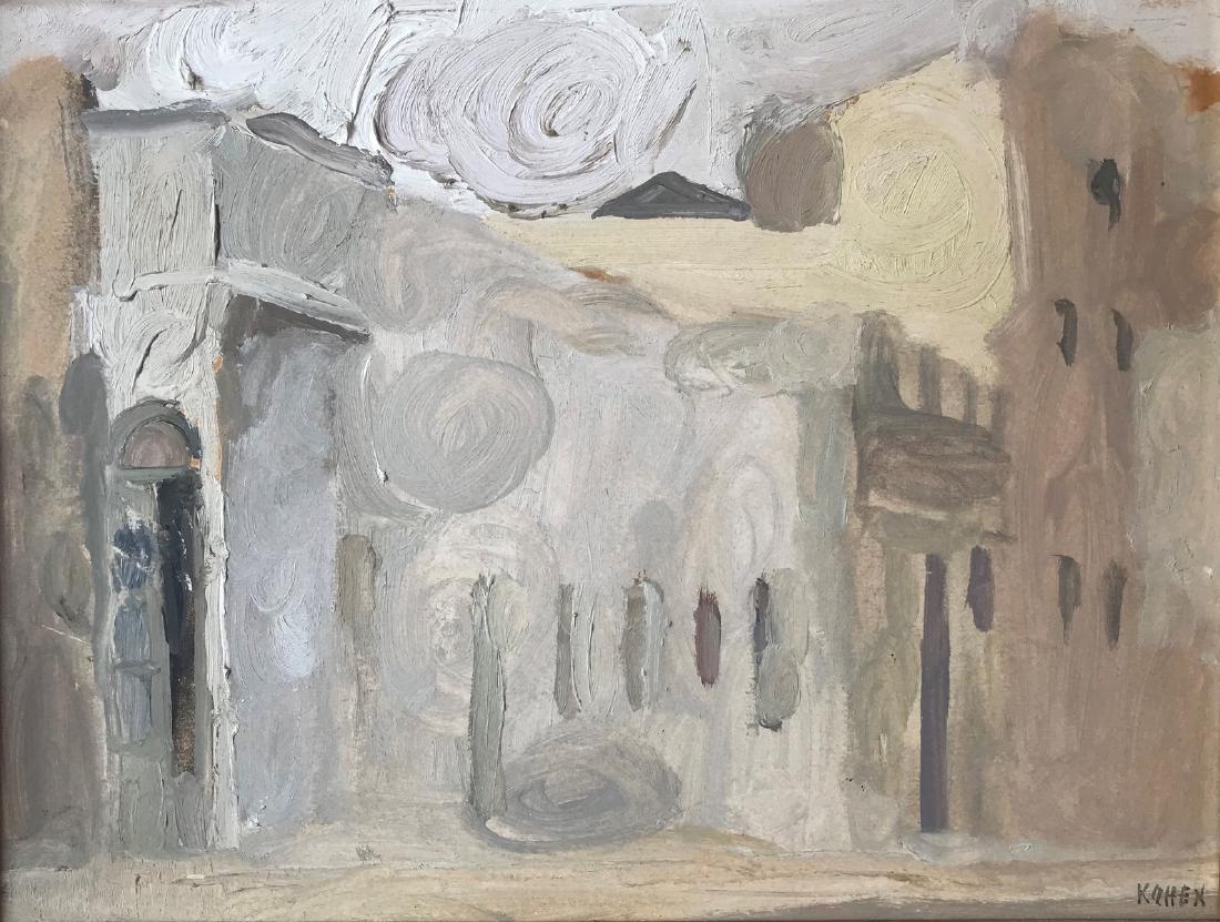 Linda KOHEN (Né en 1924): Linda KOHEN (Né en 1924) Rue de Montevideo Huile sur isorel, signée en bas à droite 32 x 25 cm