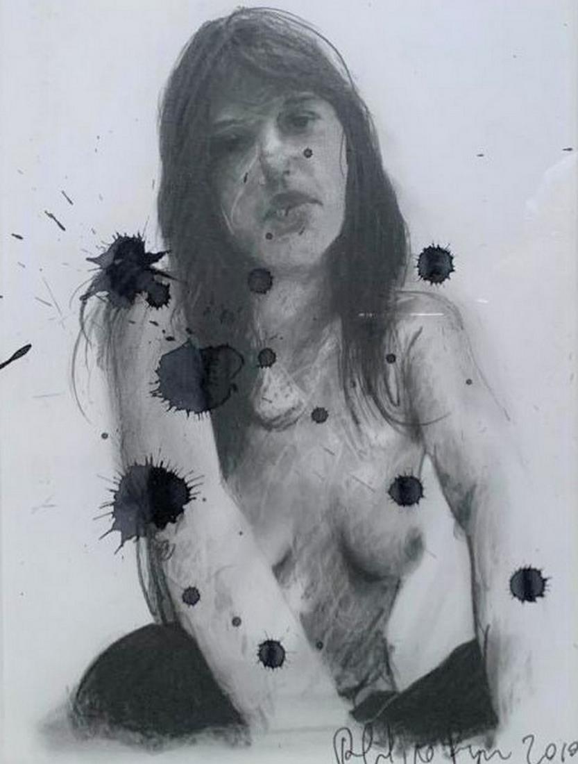 Philippe PASQUA (Nen 1965) Sans titre, 2010 Technique: Philippe PASQUA (Nen 1965) Sans titre, 2010 Technique mixte sur papier, signée et datée en bas à droite Haut : 40 cm Larg : 30 cm (à vue ; hors caisse américaine) Haut.Totale