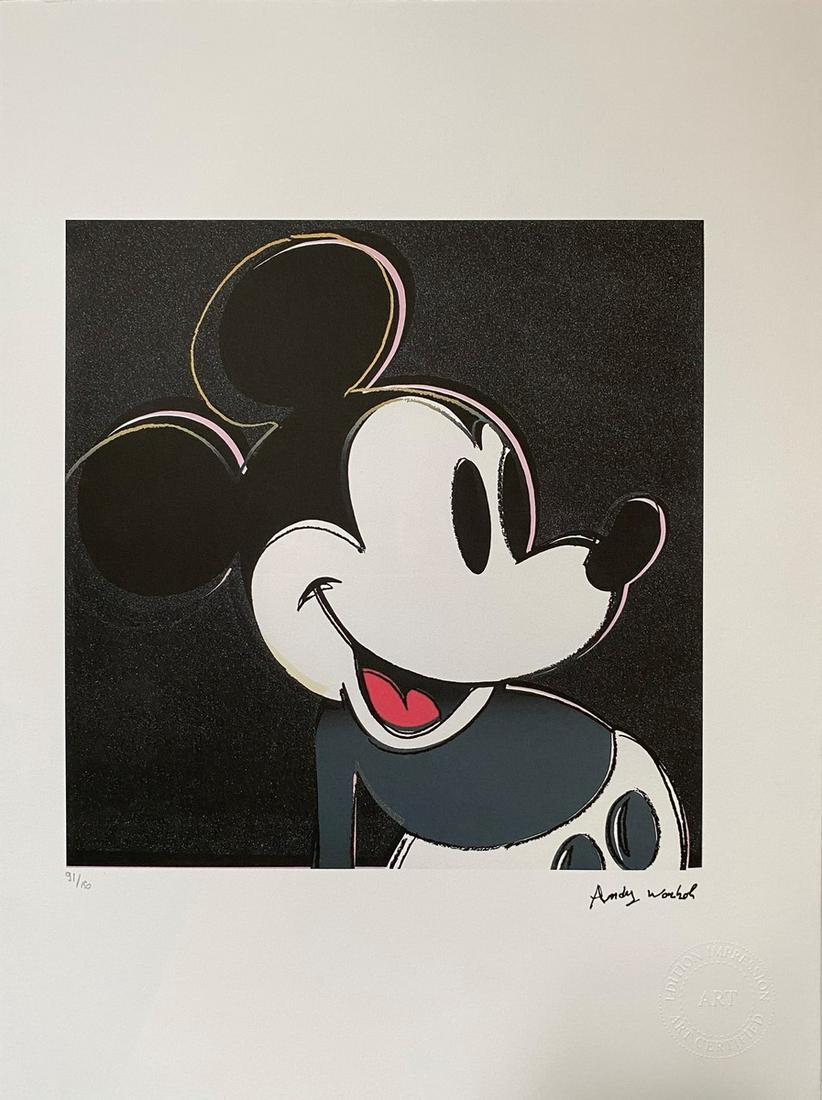 Andy WARHOL (1928-1987), d'après: Sans titreSérigraphie en couleur sur papier, signée dans la planche, Cachet de l'éditeur en bas à droite. Numéroté à 150 ex. 30 x 40 cm. Le certificat de l'édit