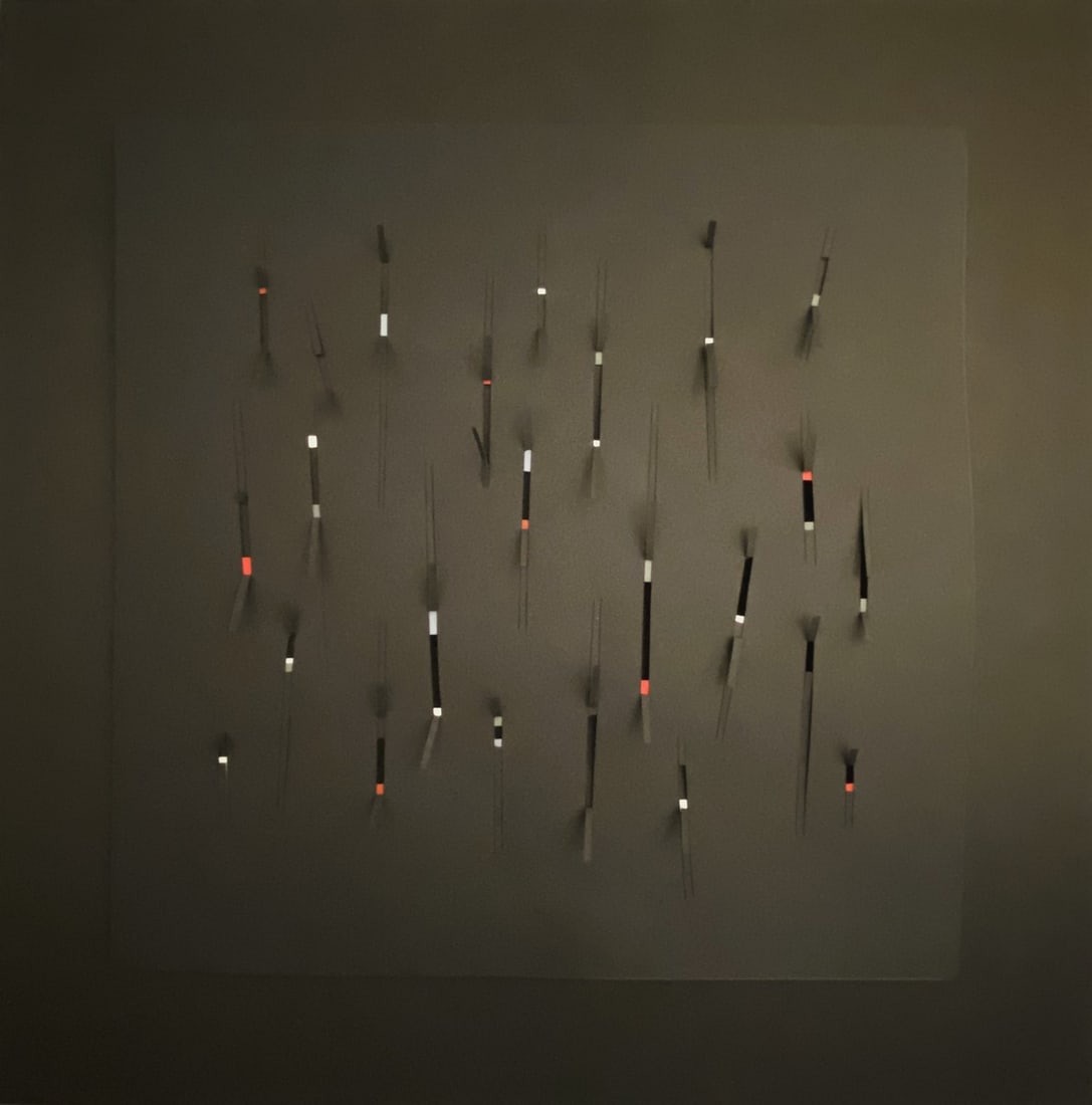 Fidel SCLAVO (Né en 1960): Fidel SCLAVO (Né en 1960) Composition abstraite Découpage et arrachage de papier sur carton 48 x 48 cm