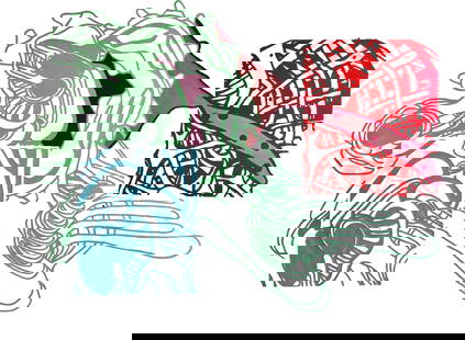 Jean-luc MOERMAN (Né en 1967) Déshumanisation – Hybridation exponentielle, 2000: Jean-luc MOERMAN (Né en 1967) Déshumanisation – Hybridation exponentielle, 2000 Acrylique sur toile, signée, titrée ey datée au dos 200 x 150 cm Provenance : Collection