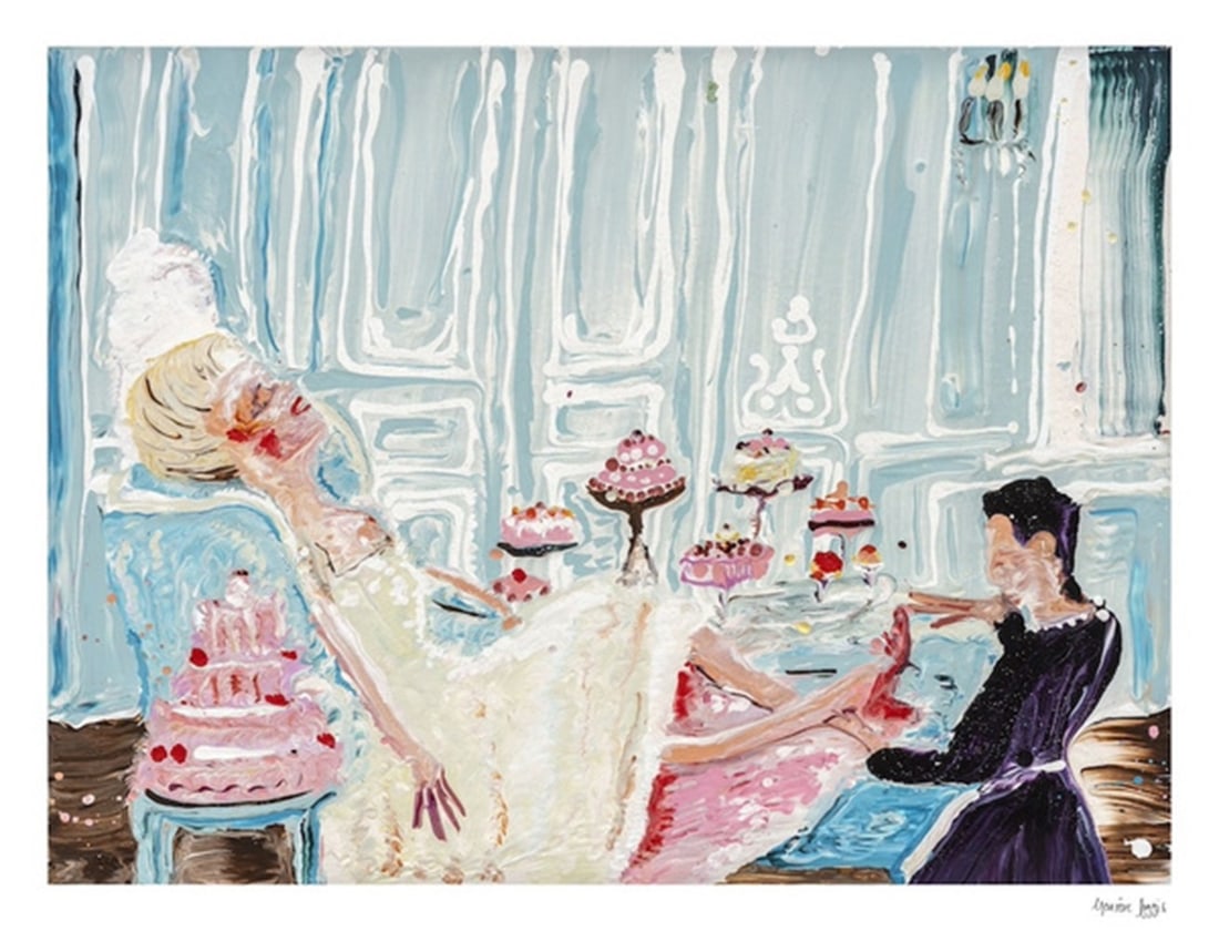 Genieve FIGGIS (Né en 1972) Marie Antoinette's cakes.: Genieve FIGGIS (Né en 1972) Marie Antoinette's cakes. Lithographie en couleur sur papier. Signée et numérotée sur 80 exemplaires. 37 x 45,5 cm. Print (Archival pigment) on cotton p