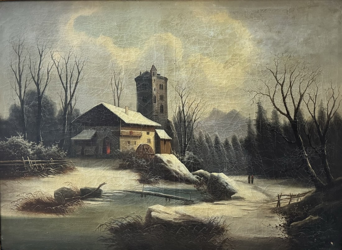 Petr Nikolajewitsch GRUZINSKY (1837-1892)  Village sous la neige. (1 of 2)