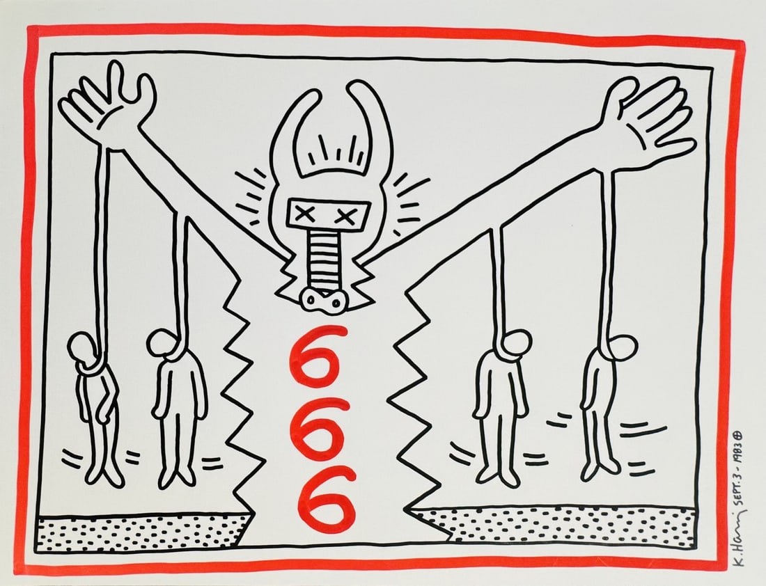 Keith HARING (1958-1990), Attribué à.  Sans titre, 1983. (1 of 2)