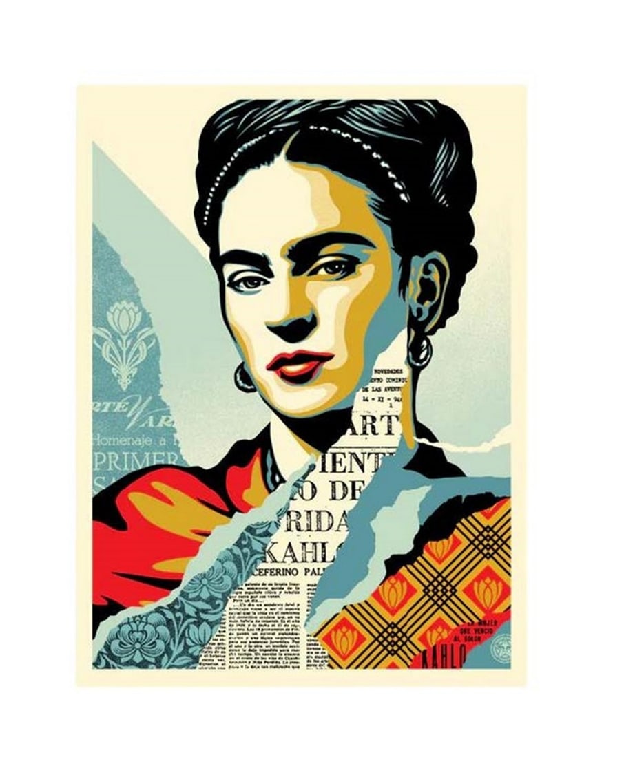 SHEPARD FAIREY (Né en 1970) Frida Kahlo.: SHEPARD FAIREY (Né en 1970) Frida Kahlo. Sérigraphie en couleurs. Signée et daté. Silkscreen in colour, signed and dated. 91 x 61cm