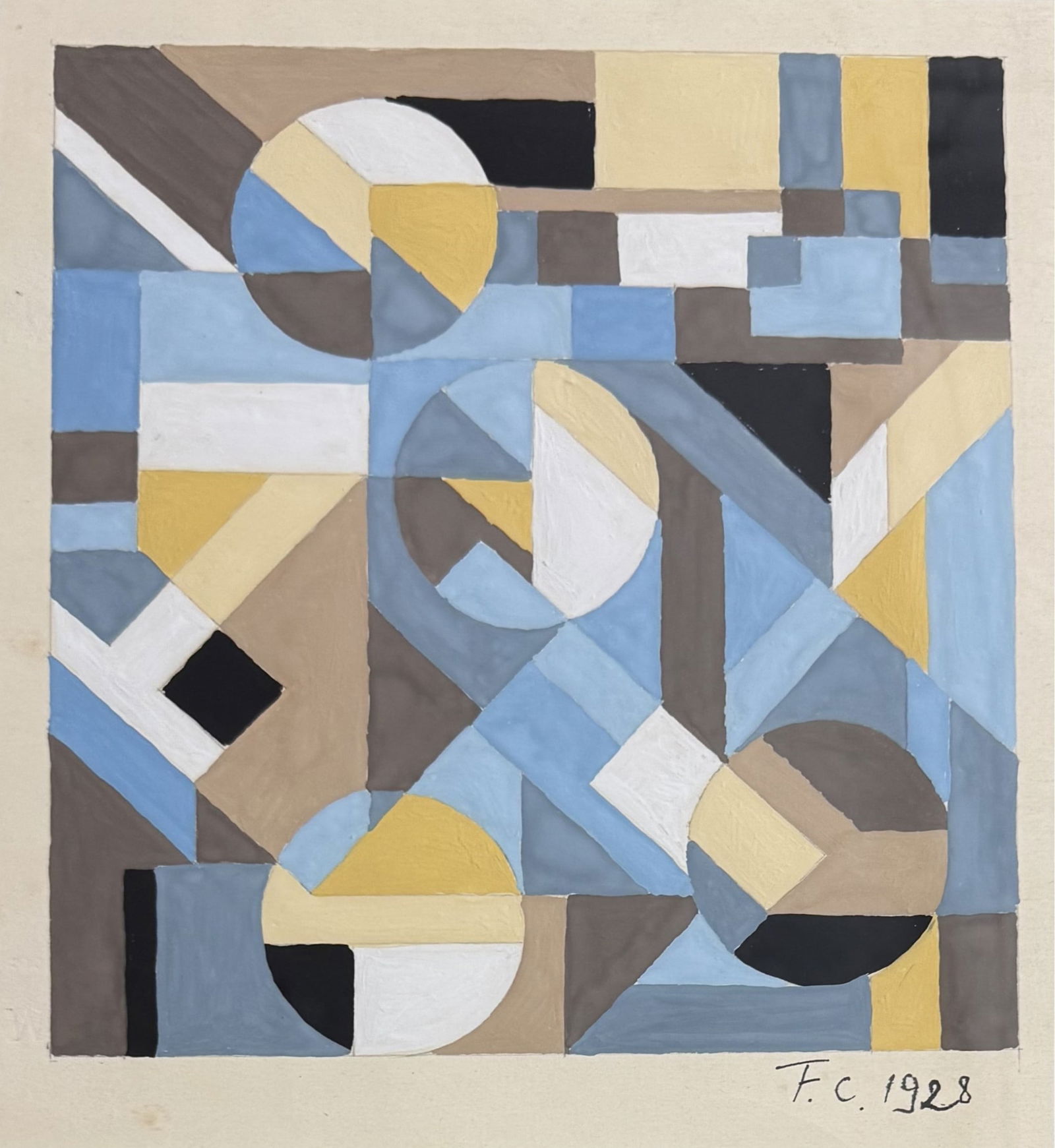 Franciska CLAUSEN (1889-1986) Composition géométrique,1928. (1 of 3)