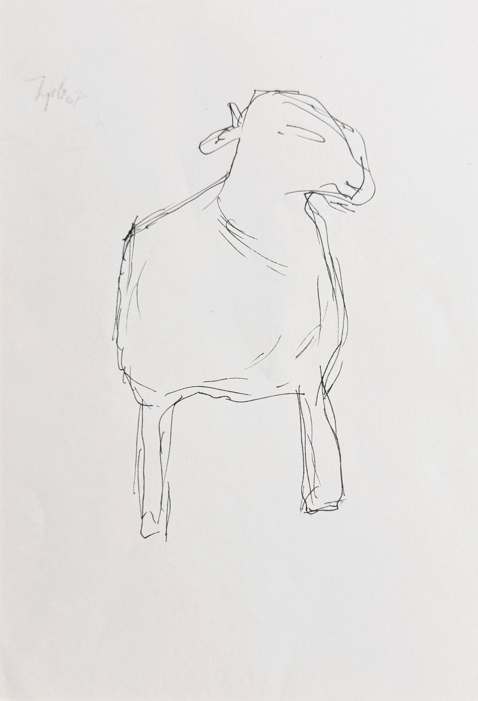 Tyeb MEHTA (1925-2009), Ecole indienne. Bull, 1967. (1 of 2)