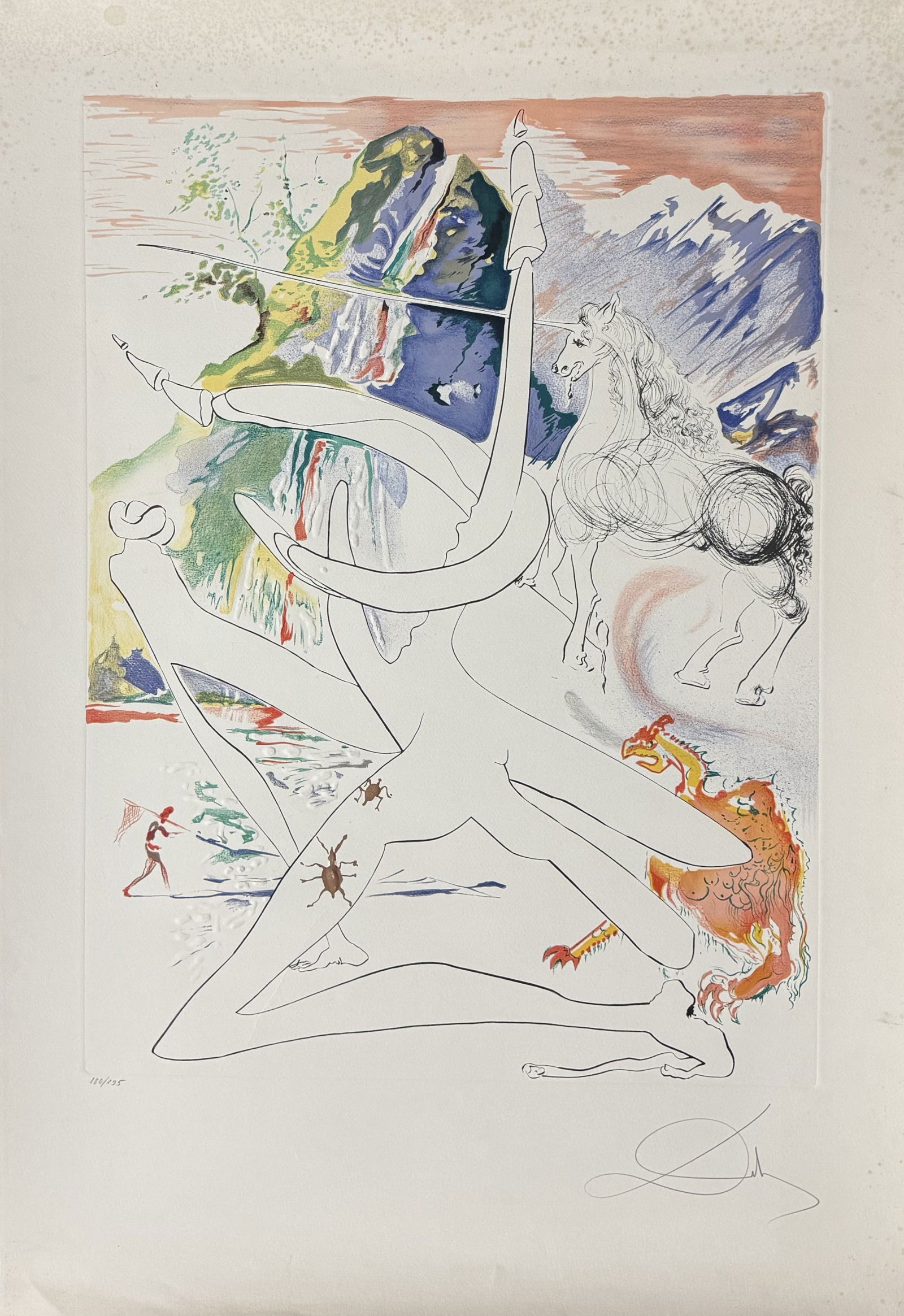 Salvador DALI (1904-1989) « L’unicorne laser désintègre les cornes du (1 of 1)