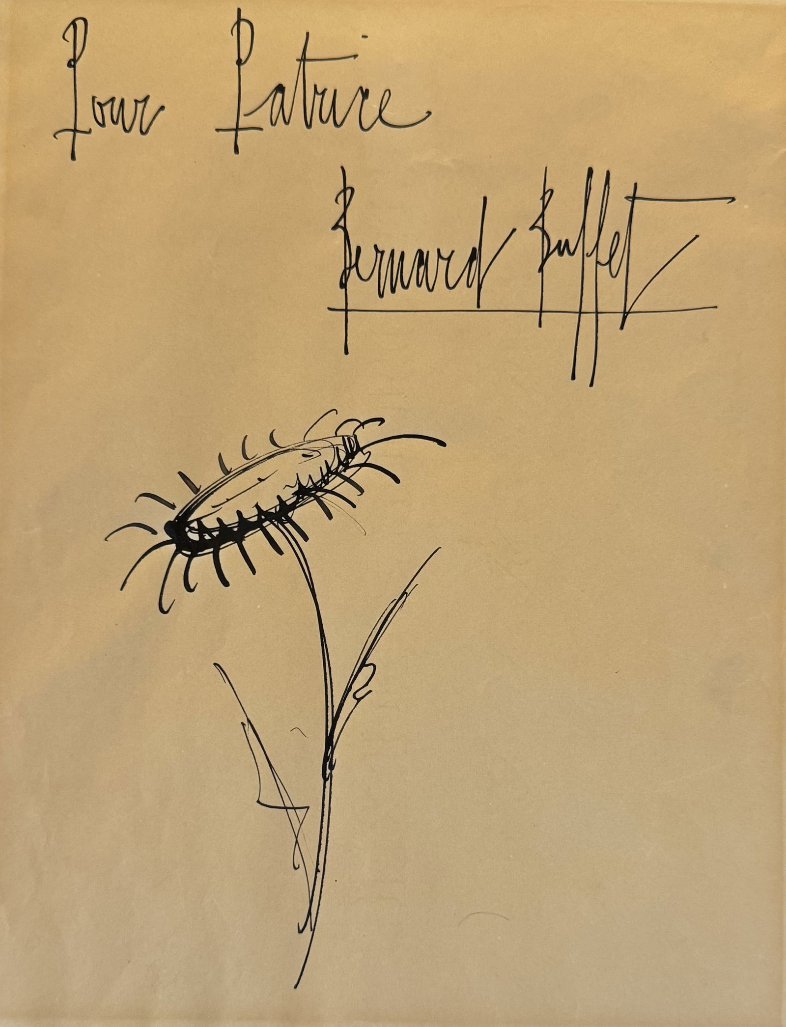 Bernard BUFFET (1928-1999) « Le tournesol » Circa 1980. (1 of 1)