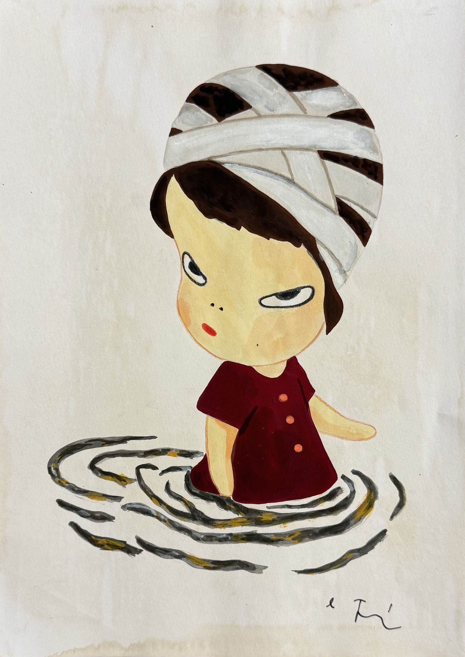 Yoshitomo NARA (Né en 1959), Attribué à. « In the deepest puddle II ». (1 of 1)