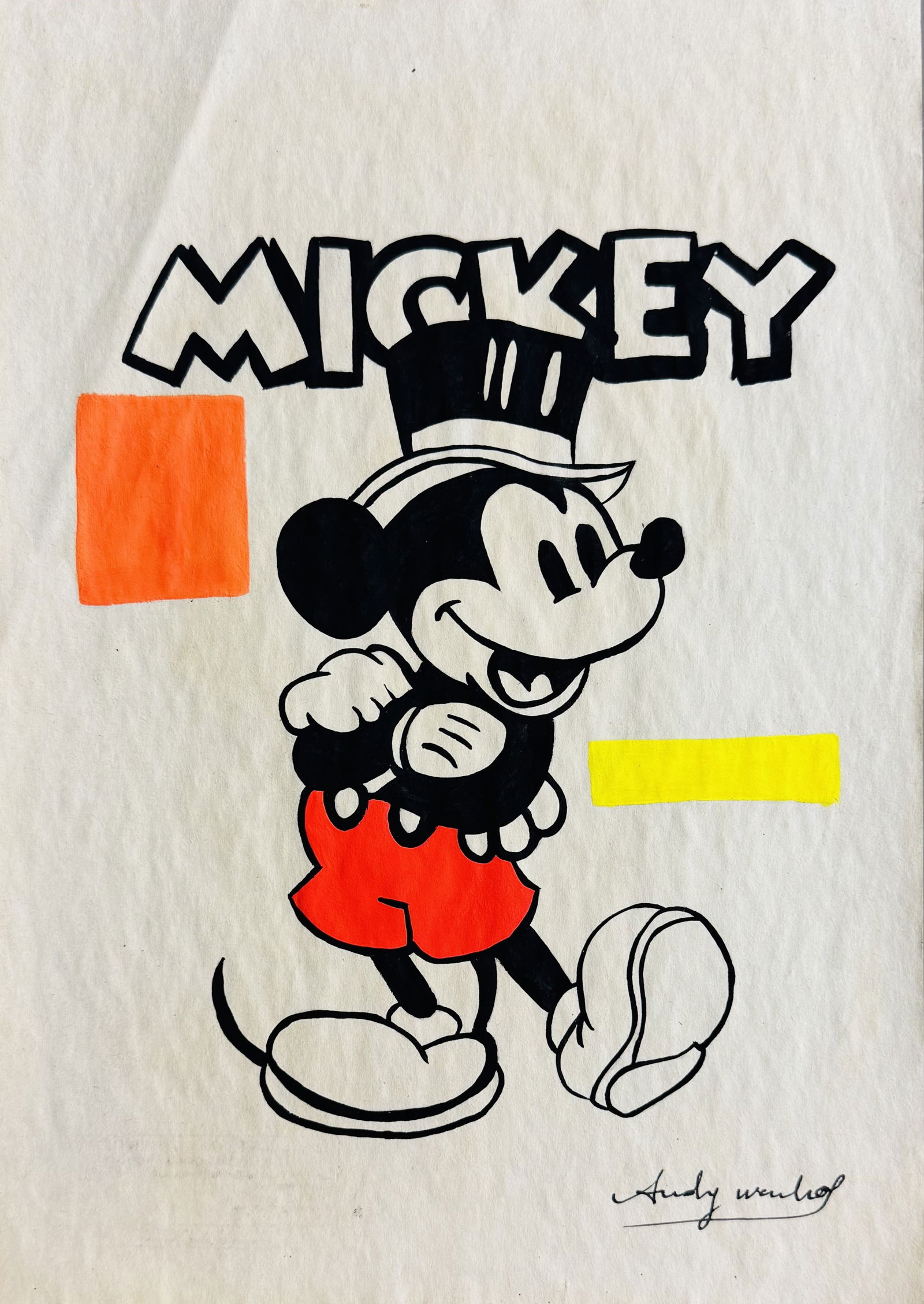Andy WARHOL (1928-1987), Attribué à. Mickey Mouse. (1 of 1)